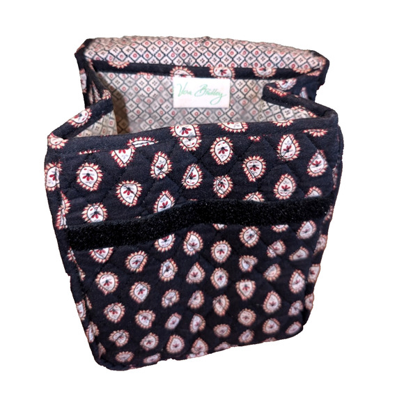 Vera Bradley Lunch Bag Black Burgundy Paisley Older Pattern - Picture 4 of 5